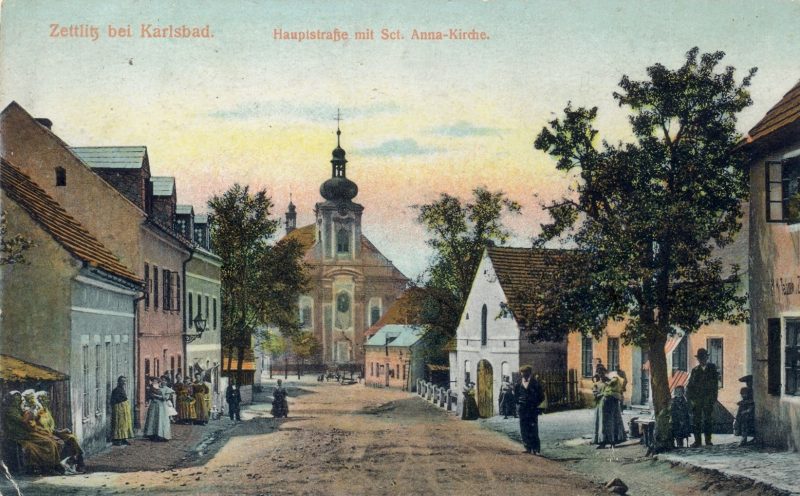 Hlavní ulice v Sedlci (1916)